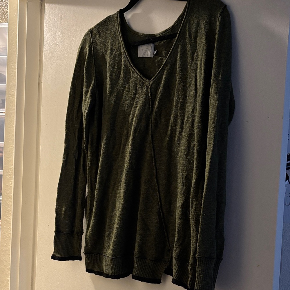 Michael Stars Olive Green Crew Neck Sweater